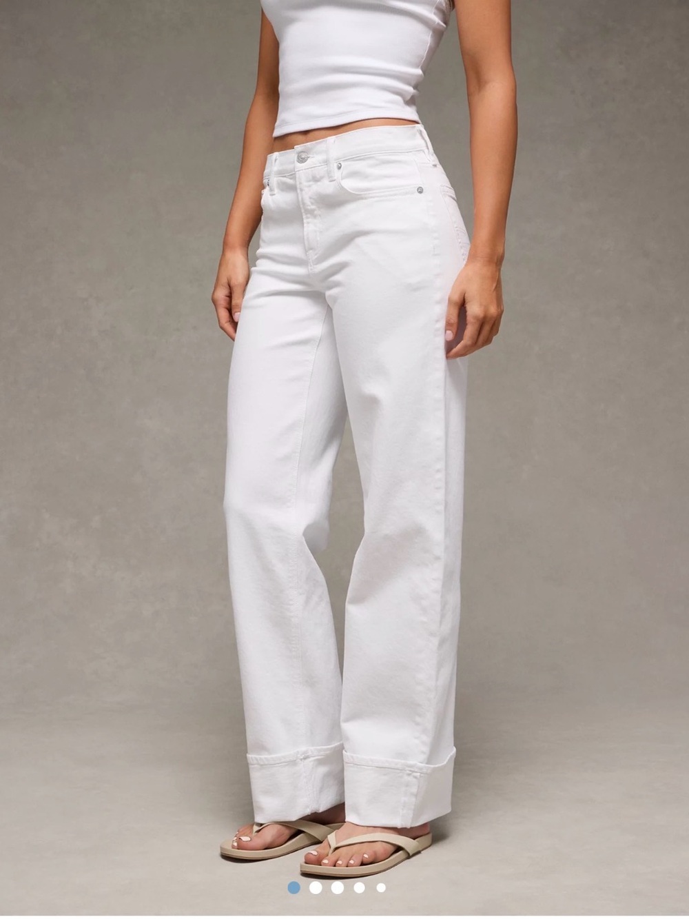 American Eagle Outfitters White Straight-Leg Jeans